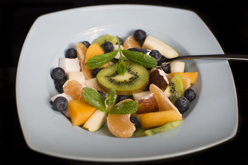 Delicious tasty exoctic fruit salad
