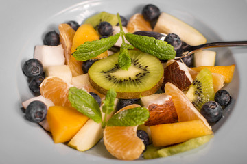 Delicious tasty exoctic fruit salad