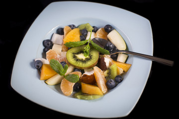 Delicious tasty exoctic fruit salad