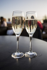 Party and celebration time with champagne