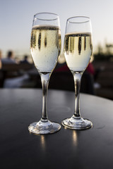 Party and celebration time with champagne
