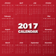 2017 Modern calendar template .Vector/illustration.