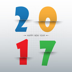 Happy new 2017 year. Greetings card. Colorful design. Vector ill
