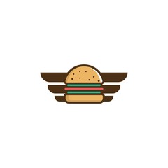 Burger Delivery Logo Design Element
