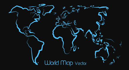 World Map Vector - obrazy, fototapety, plakaty