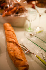 Baguette bread on the table