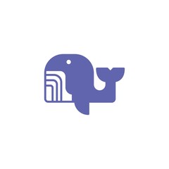 Fish Whale Big Logo Design Element