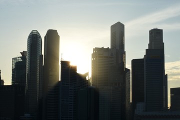 sunlight through skyscraper buildings
