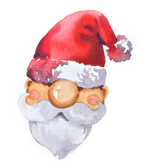 Santa Clause. Funny Santa. New Year Greeting Card. Cartoon Santa