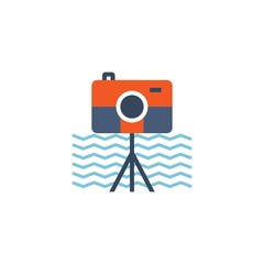 Ocean Camera Logo Design Element