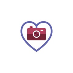 Love Camera Logo Design Element