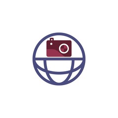 Global Camera Logo Design Element