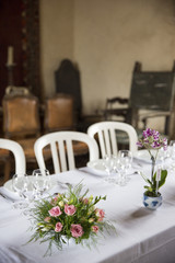 Table set for an event party or wedding reception