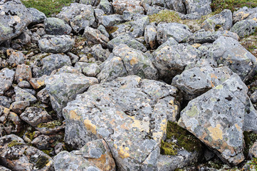 Fototapeta na wymiar Big gray stones in tundra