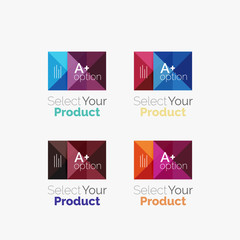 Set of square abstract background templates or infographics