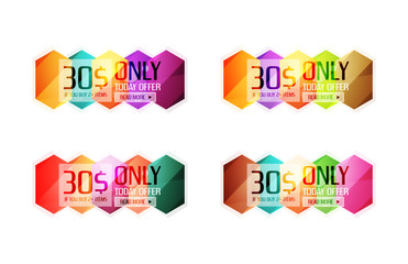 Vector abstract geometric sale labels