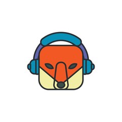 Music Fox Logo Design Element