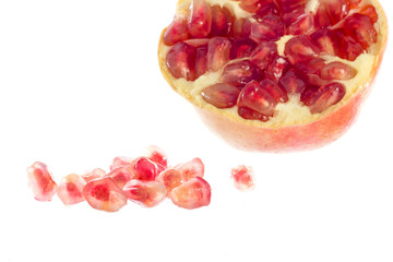 Ripe pomegranate fruit segment