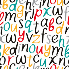 Vectorial seamless pattern of letters of the alphabet