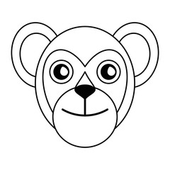 breasted capuchin primate brazil fauna outline vector illustration eps 10