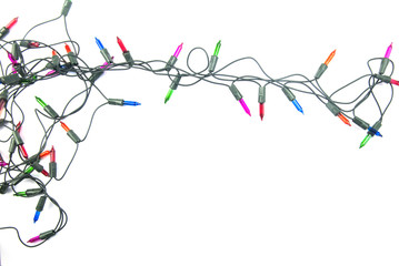 Christmas lights isolated on white background