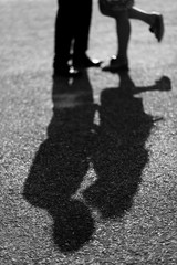 Couple Kissing Shadow , black and white background