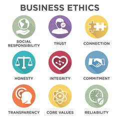 Business Ethics Solid Icon Set