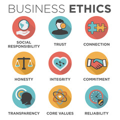 Business Ethics Solid Icon Set
