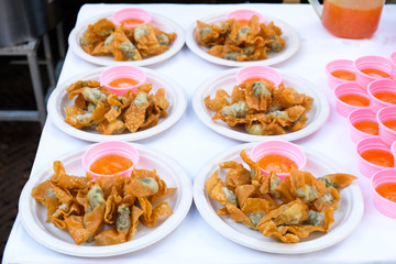 Asian Style food appetizer Deep Fried Wonton