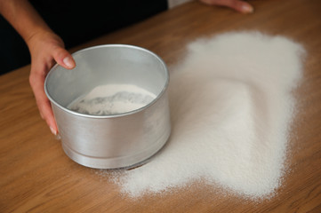 Chef preparing dough - cooking process