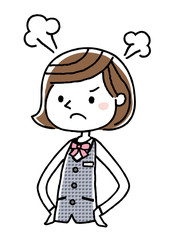 ビジネスウーマン：怒る
