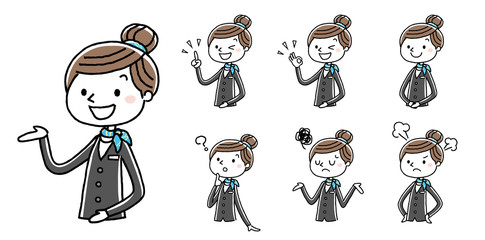 ビジネスウーマン：セット、バリエーション　

