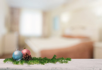 christmas decoration on table