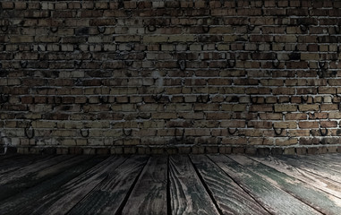 old room with brick wall