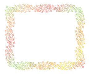 Contour frame with holly berry and Christmas bells. Copy space. 