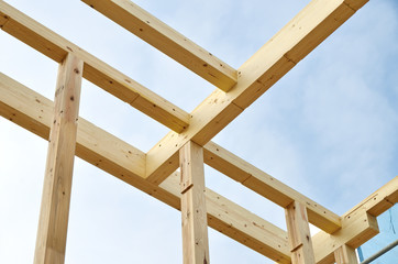 Obraz premium wooden housing construction in Japan 