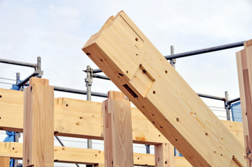 
wooden housing construction in Japan
