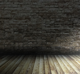 old room with brick wall