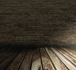 old room with brick wall