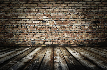 old room with brick wall
