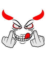 Devil satan demon horns hell show gloves stinkfinger middle finger icon fuck you off logo design cool insult insulting fake you fierce