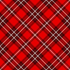 No drill light filtering roller blinds Tartan Seamless tartan plaid pattern. Checkered fabric texture print in white & dark red stripes on bright red background. 