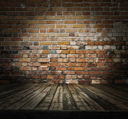 old room with brick wall
