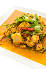 Stir fried crab with curry