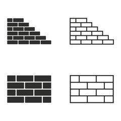 Brick wall icon set.