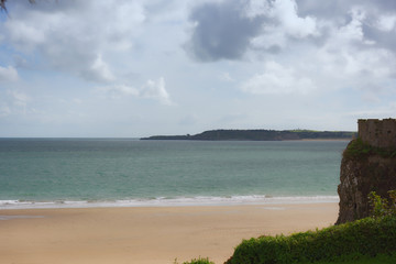 Fototapeta na wymiar Beach Holiday, Tenby Sea View, Coastal