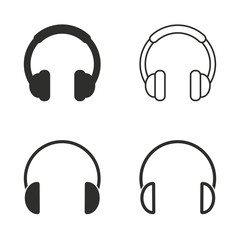 Headphone icon set.