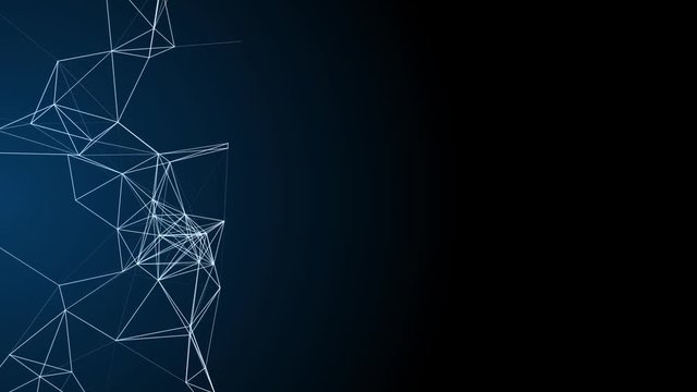 Loopable abstract technology plexus stylish dynamic digital background. Geometrical shape with triangle particles futuristic wallpaper.