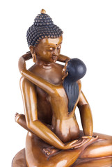 Buddha Samantabhadra - Buddha of Dharmakaya in the union with the all-good spouse of Samantabkhadri in a pose similar to a Kama Sutra. Symbol of indissoluble unity of pleasure and emptiness. © Dymov
