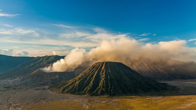 Sunrise at Mount Bromo volcano, East Java, Indonesia.